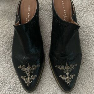 Very Volatile leather boot mules